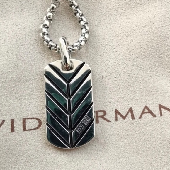 DAVID YURMAN Round SILVER 925 DIAMOND STARBURST PENDANT & CHAIN NECKLACE - Picture 3 of 5